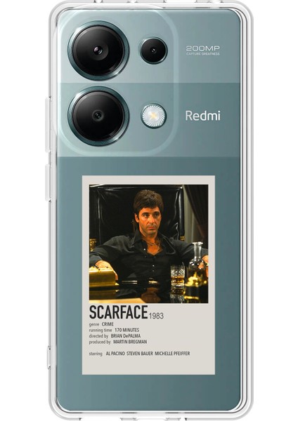 Redmi Note 13 Pro 4g Uyumlu Scarface Mini Poster Tasarımlı Baskılı Silikon Kılıf