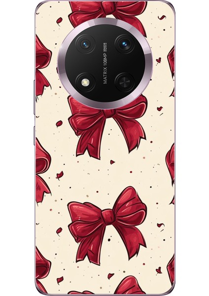 Honor Magic 7 Lite Uyumlu Büyük Kırmızı Fiyonklar Baskılı Silikon Kılıf