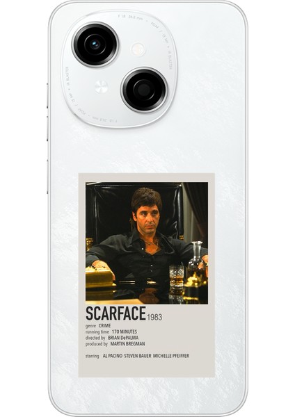 Tecno Spark Go 1 Uyumlu Scarface Mini Poster Tasarımlı Baskılı Silikon Kılıf
