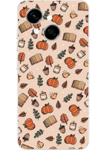 Tecno Spark Go 1 Uyumlu Sonbahar Balkabağı Baskılı Silikon Kılıf