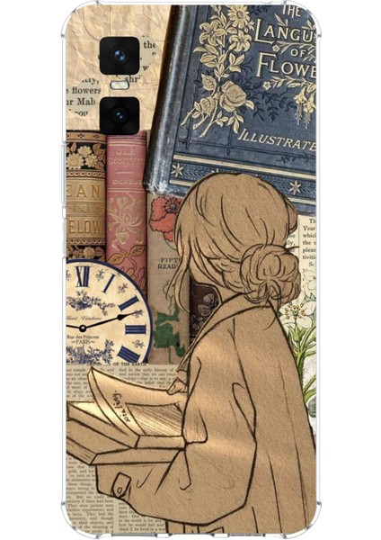 Infinix Gt 30 Pro Uyumlu Retro Gazete Kadın Tasarımlı Baskılı Silikon Kılıf