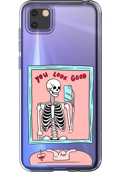 Huawei Y5P Uyumlu You Look Good Iskelet Tasarımlı Baskılı Silikon Kılıf