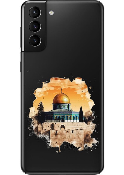 Samsung Galaxy S21 Plus Uyumlu Mescid-I Aksa Tasarımlı Baskılı Silikon Kılıf