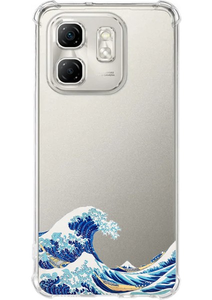 Infinix Hot 50I - Smart 9 Uyumlu Kanagawa Oki Nami Ura Dalgası Tasarımlı Baskılı Silikon Kılıf