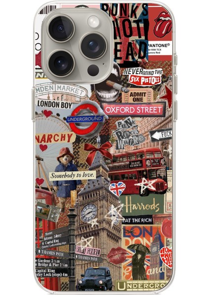 iPhone 15 Pro Max Uyumlu Londra Baskılı Silikon Kılıf