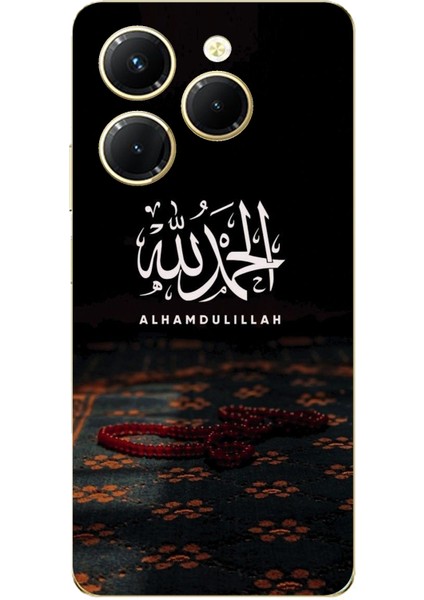 Tecno Spark 20 Pro Uyumlu Elhamdülillah Tesbih Baskılı Silikon Kılıf