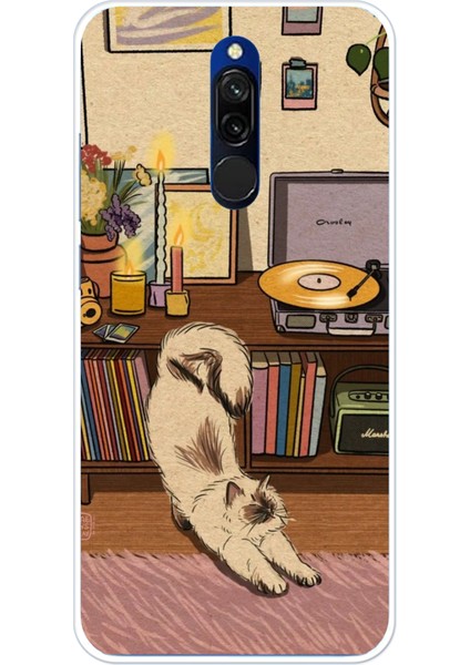 Redmi 8 Uyumlu Nostaljik Köpek Tasarımlı Baskılı Silikon Kılıf