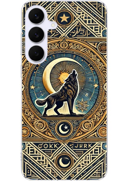 Samsung Galaxy S25 Fe Uyumlu Yalnız Kurt Göktürk Baskılı Silikon Kılıf