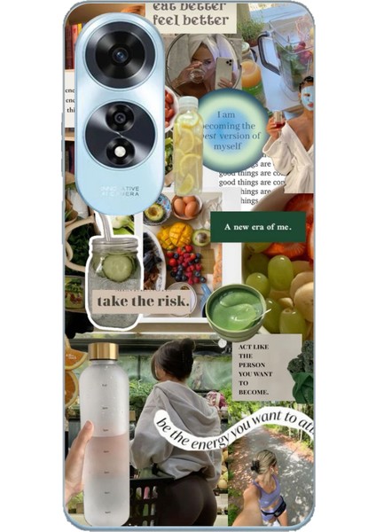 Oppo A60 Uyumlu Sağlıklı Yaşam Diyet Motivasyon Baskılı Silikon Kılıf