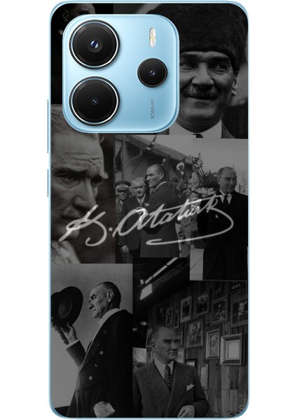 Redmi Note 14 4g Uyumlu Kemal Atatürk Imza Baskılı Silikon Kılıf