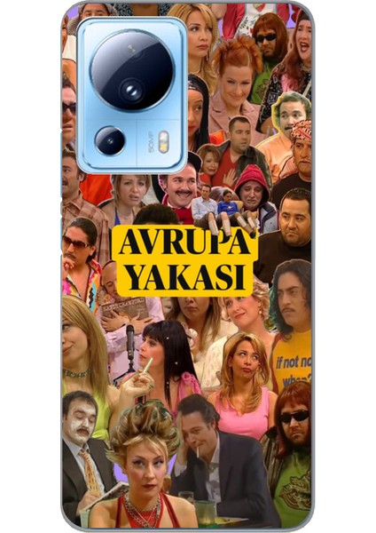 Xiaomi Mi 13 Lite Uyumlu Avrupa Yakası Baskılı Silikon Kılıf