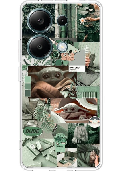 Redmi Note 13 Pro 4g Uyumlu Yoda Kolaj Baskılı Silikon Kılıf