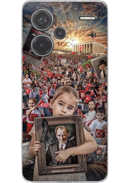 Redmi Note 13 Pro Plus 5g Uyumlu Anıtkabir Atatürk Portre Baskılı Silikon Kılıf