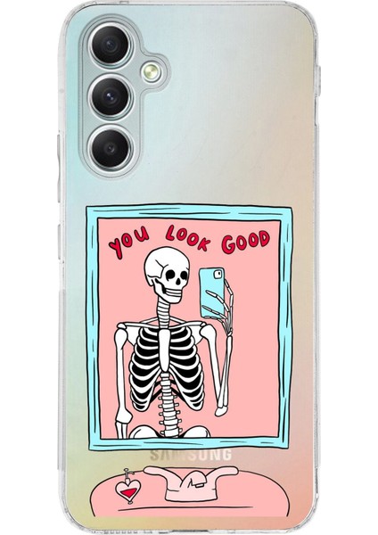 Samsung Galaxy A34 Uyumlu You Look Good Iskelet Tasarımlı Baskılı Silikon Kılıf
