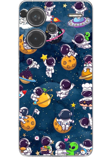 Redmi Note 13 Pro Plus 5g Uyumlu Minik Astronotlar Uzayda Baskılı Silikon Kılıf