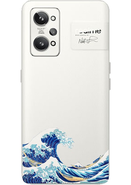 Realme Gt2 Pro Uyumlu Kanagawa Oki Nami Ura Dalgası Tasarımlı Baskılı Silikon Kılıf