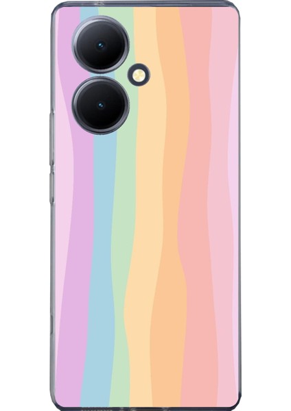 Vivo V29 Lite Uyumlu Gökkuşağı Rengarenk Baskılı Silikon Kılıf