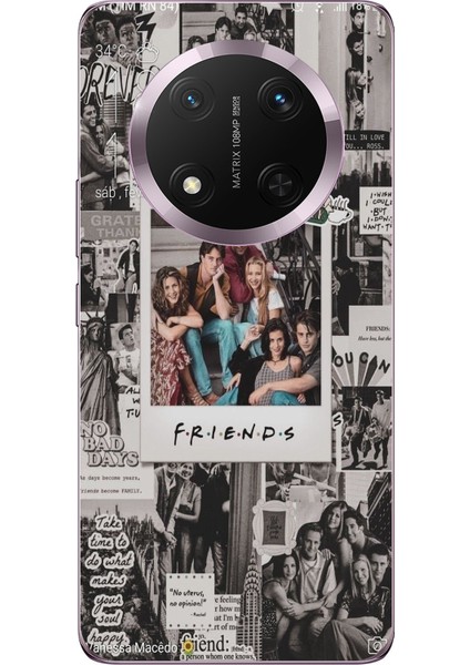 Honor Magic 7 Lite Uyumlu Friends Nostalji Tasarımlı Tasarımlı Baskılı Silikon Kılıf
