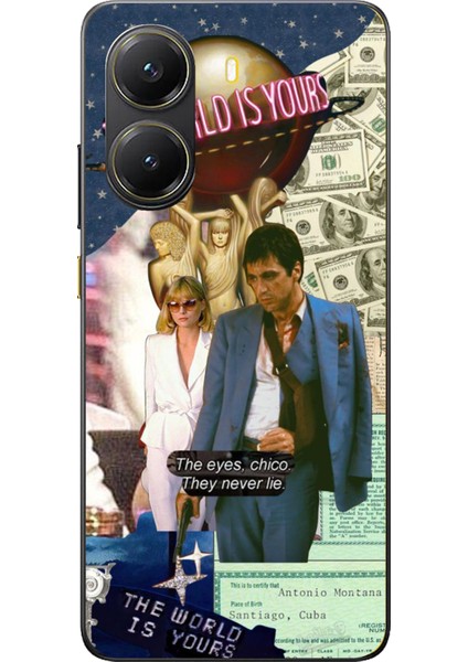 Poco X7 Pro Uyumlu Elvira Hancock & Tony Montana Tasarımlı Baskılı Silikon Kılıf