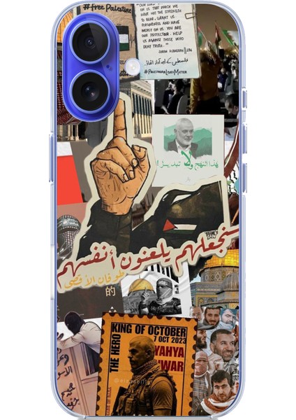 iPhone 16 Uyumlu Filistin Özgürlük Baskılı Silikon Kılıf