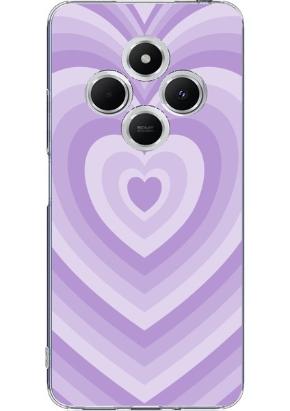 Redmi 14C Uyumlu Mor Kalp Dalgalar Tasarımlı Baskılı Silikon Kılıf