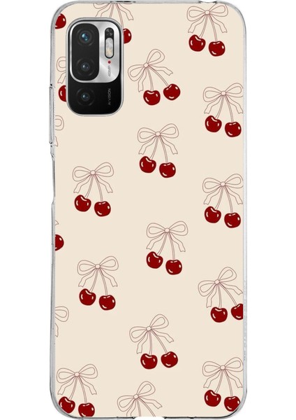 Redmi Note 10 5g Uyumlu Fiyonklu Kirazlar Baskılı Silikon Kılıf