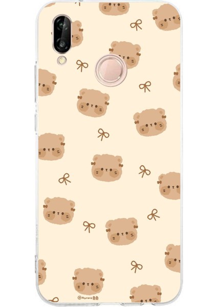 Huawei P20 Lite Uyumlu Sevimli Ayıcıklar Baskılı Silikon Kılıf