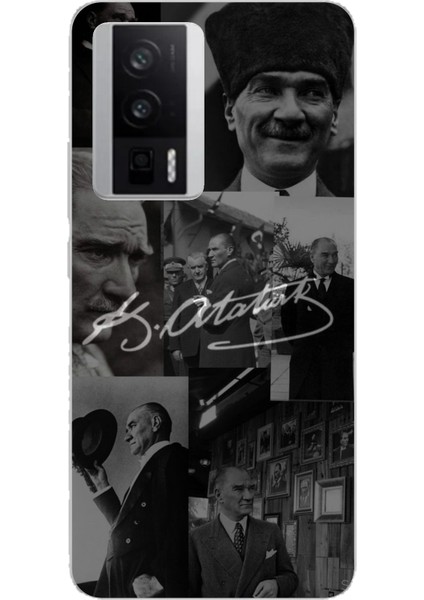 Poco F5 Pro Uyumlu Kemal Atatürk Imza Baskılı Silikon Kılıf