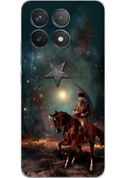 Poco F6 Pro Uyumlu Atatürk At Üstünde Zafer Baskılı Silikon Kılıf