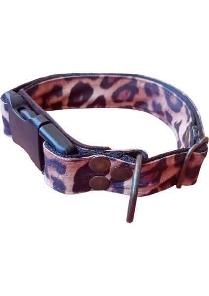 Köpek Göğüs Tasması, Boyun Tasması Ayarlanabilir ve Gezdirme Kayışı Set Takım Leopar Desen