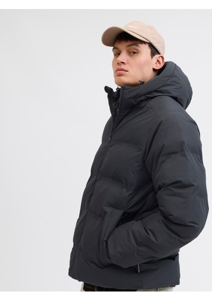 Siyah Erkek Mont 12278749_JJESOHO Puffer Hood Sn modelleri