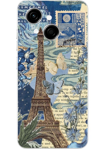 Tecno Spark Go 1 Uyumlu Paris ve Eyfel Kulesi Baskılı Silikon Kılıf
