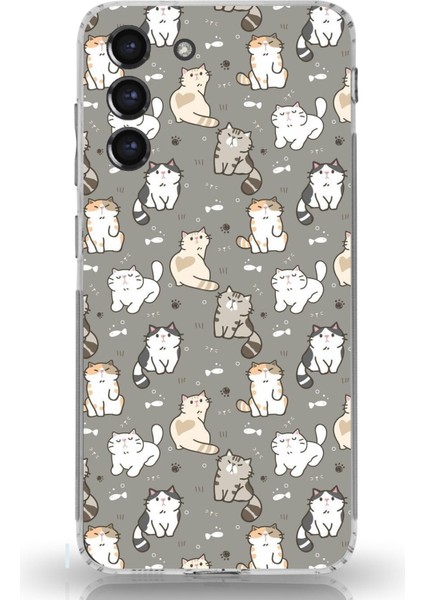 Samsung Galaxy S21 Fe Uyumlu Minik Sevimli Kediler Baskılı Silikon Kılıf