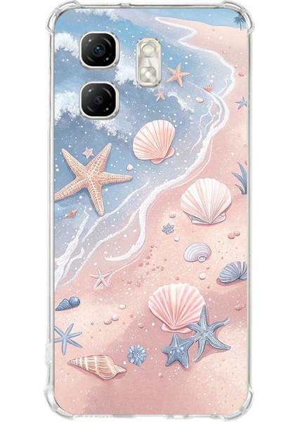 Infinix Hot 50I - Smart 9 Uyumlu Sahil Deniz Kabuğu Baskılı Silikon Kılıf