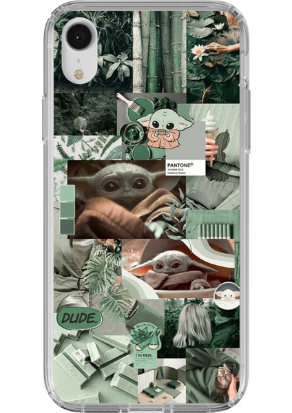 iPhone Xr Uyumlu Yoda Kolaj Baskılı Silikon Kılıf