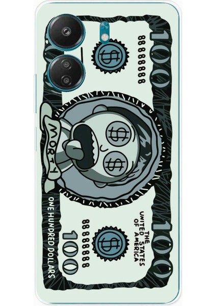 Redmi 13C - Poco C65 Uyumlu Morty Dolar Baskılı Silikon Kılıf