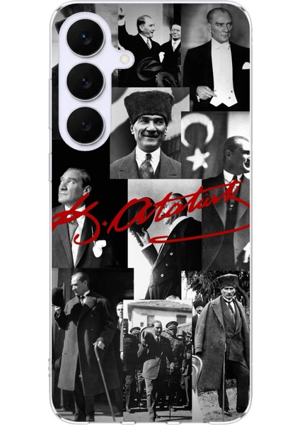 Samsung Galaxy S25 Fe Uyumlu Kırmızı Mustafa Kemal Atatürk Imza Baskılı Silikon Kılıf