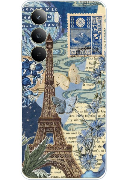 Realme C75 Uyumlu Paris ve Eyfel Kulesi Baskılı Silikon Kılıf
