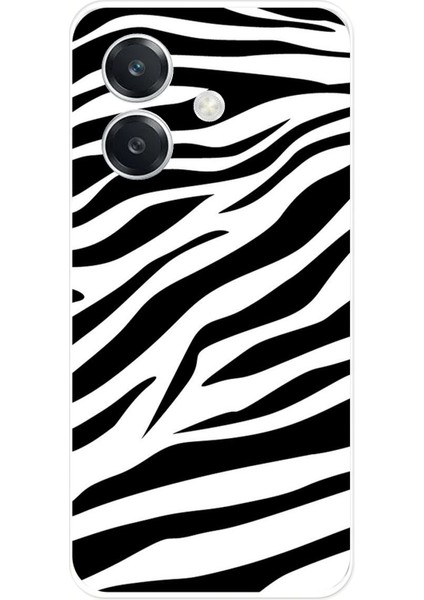Oppo A3 Uyumlu Zebra Tasarımlı Baskılı Silikon Kılıf