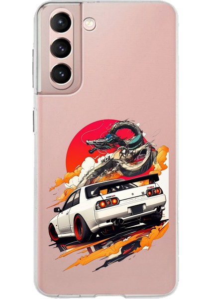 Samsung Galaxy S21 Uyumlu Gtr Güneş Ejderha Tasarımlı Baskılı Silikon Kılıf