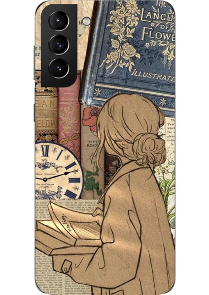 Samsung Galaxy S21 Plus Uyumlu Retro Gazete Kadın Tasarımlı Baskılı Silikon Kılıf