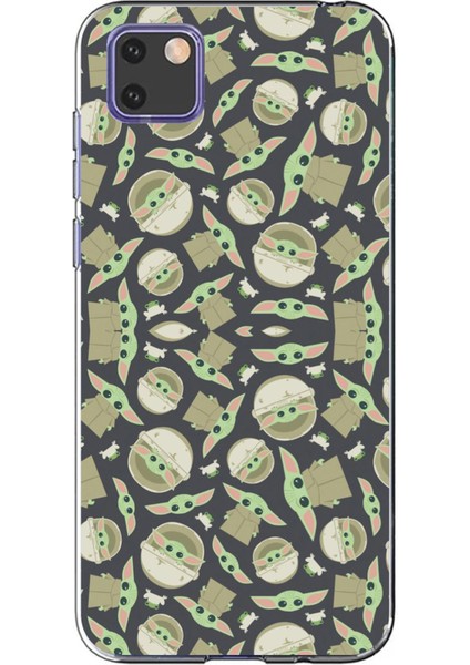 Huawei Y5P Uyumlu Minik Yodalar Duvar Kağıdı Baskılı Silikon Kılıf