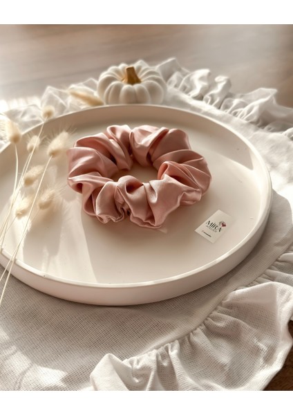 Kadın Saten Toka - Bronz Pudra – Tekli Lüks Lastik Model Scrunchie fiyatları
