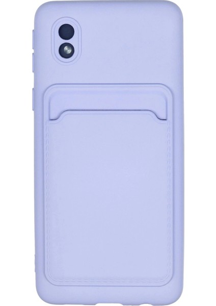 Samsung Galaxy A01 Core Kılıf Kelvin Kartvizitli Silikon - Lila