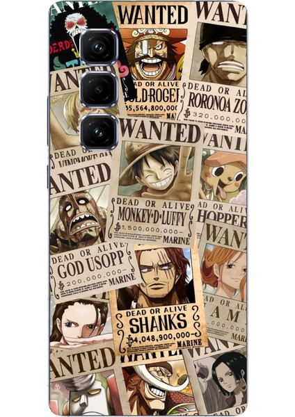 Infinix Hot 50 Pro Plus Uyumlu One Piece Gazete Tasarımlı Baskılı Silikon Kılıf