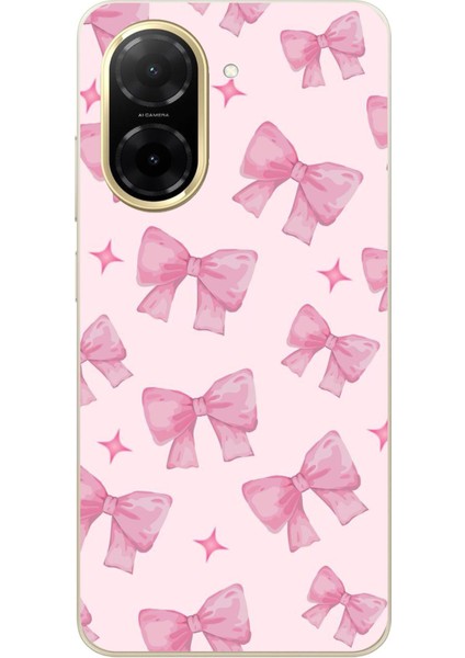 Redmi A5 Uyumlu Pembe Fiyonklar Baskılı Silikon Kılıf