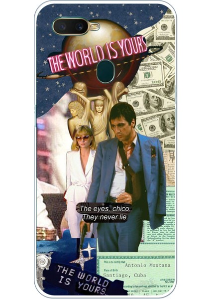 Oppo A5S-AX7-A12 Uyumlu Elvira Hancock & Tony Montana Tasarımlı Baskılı Silikon Kılıf