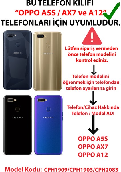 Oppo A5S-AX7-A12 Uyumlu Pembe Kalpli Fiyonklar Baskılı Silikon Kılıf fiyatları