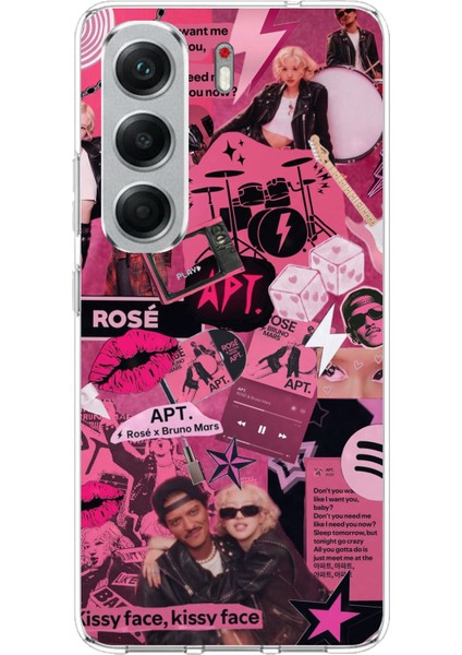 Tecno Camon 40 Pro Uyumlu Blackpink Kolaj Baskılı Silikon Kılıf