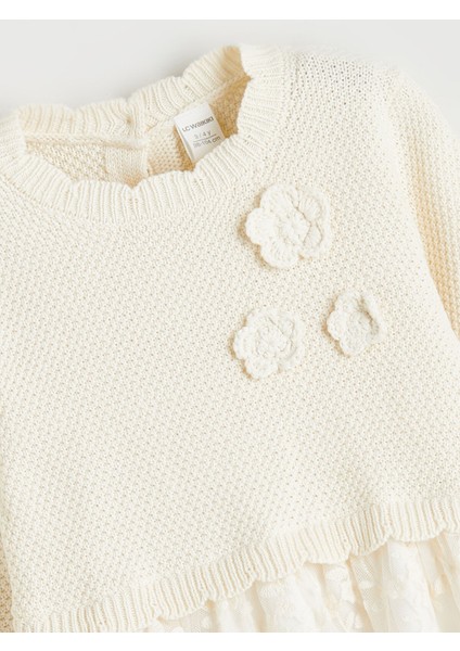 Yeni Sezon Çiçek Aplikeli Kız Çocuk Tüllü Elbise fiyatları